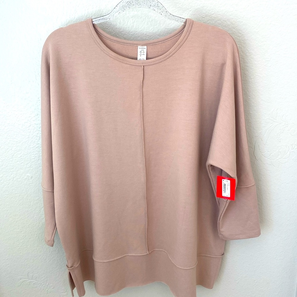 NWT Spanx Dolman Sweatshirt light blush pink size L